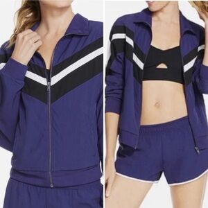Fabletics Jacket Womens Bright Blue/purple Track Jacket Running Size XSmall